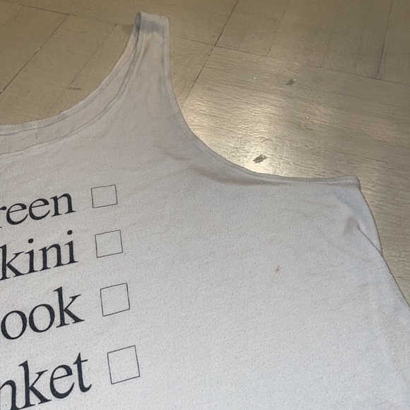 WILDFOX Weekend Trip Indiana Checklist Tank in White with Black Text - Picture 5 of 10